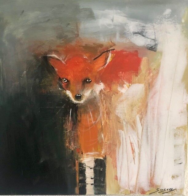 Peinture intitulée "monsieur renard" par Sascaart, Œuvre d'art originale, Acrylique