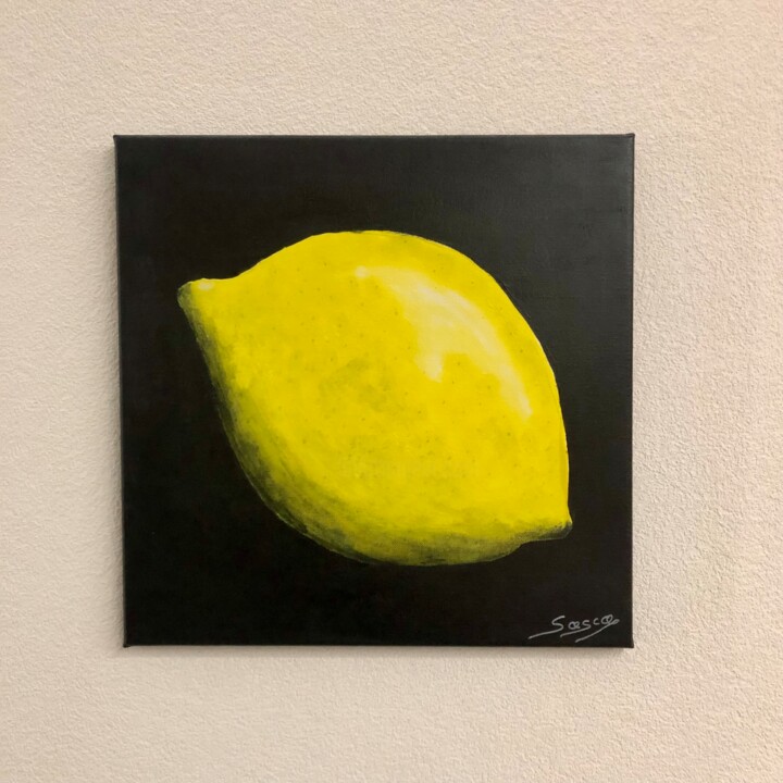 Painting titled "Lemon" by Sascaart, Original Artwork, Acrylic