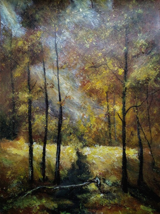 Pittura intitolato "Autumn mood" da Sasha Brisac, Opera d'arte originale, Acrilico