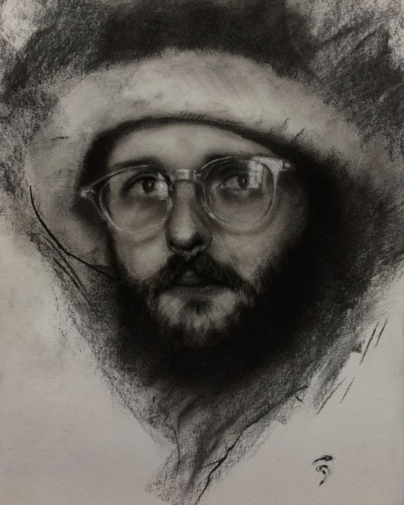 Dessin intitulée "Ivan" par Sasha Ivanov, Œuvre d'art originale, Fusain