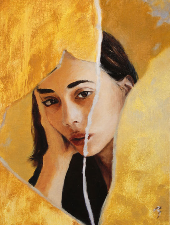 Painting titled "Fractured" by Sasha Ivanov, Original Artwork, Oil