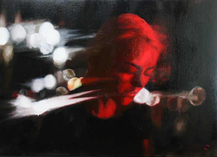 Painting titled "Red" by Sasha Ivanov, Original Artwork, Oil