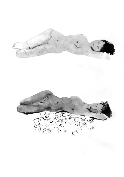 Tekening getiteld "dream" door Sasha Kashanskaya, Origineel Kunstwerk, Inkt