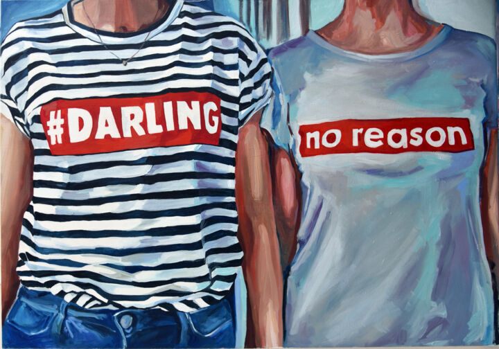 Painting titled "DARLING NO REASON" by Sasha Robinson, Original Artwork, Oil