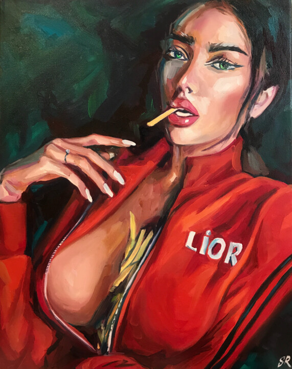 Schilderij getiteld "LIOR - pop art oil…" door Sasha Robinson, Origineel Kunstwerk, Olie