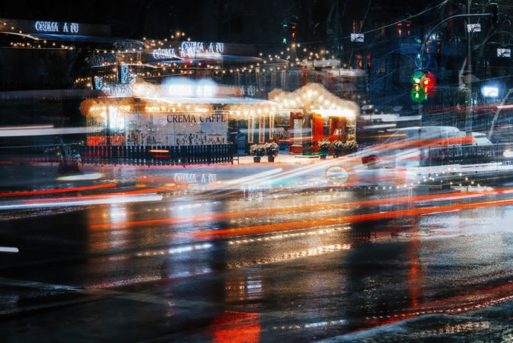 Fotografie mit dem Titel "Cafe on Rusanovka e…" von Sasha Rzhondkovsky, Original-Kunstwerk, Manipulierte Fotografie