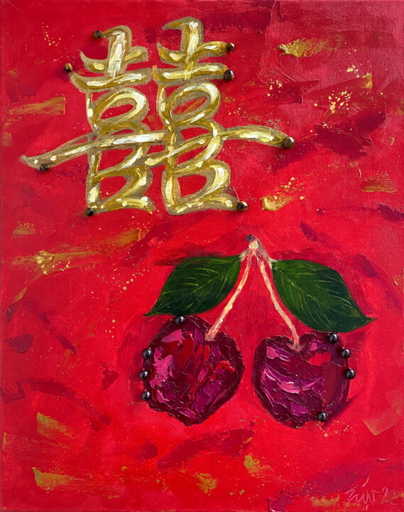 Pintura titulada "Cherry Shuangti" por Sasha Snegir, Obra de arte original, Oleo Montado en Bastidor de camilla de madera