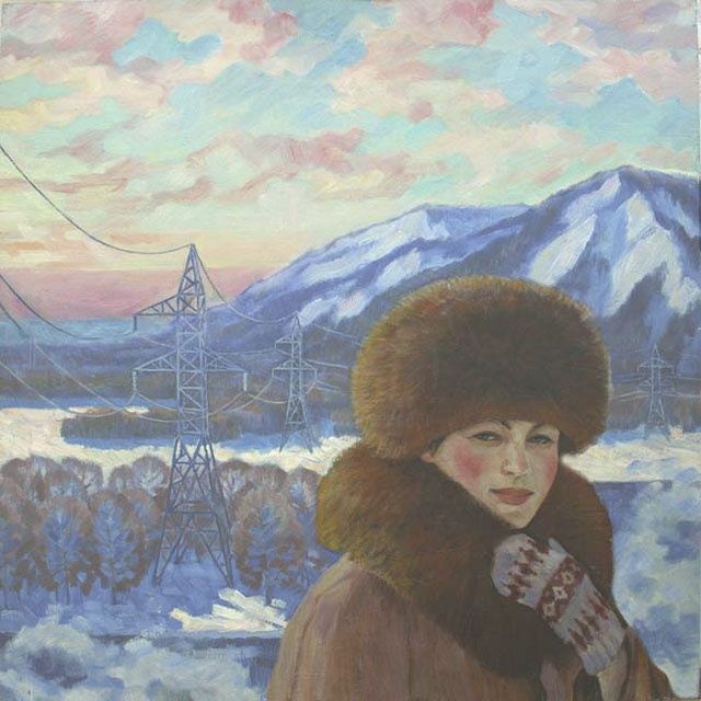 Painting titled "Siberian Girl / Cиб…" by Aleksander Fesechko (Sasha), Original Artwork, Oil