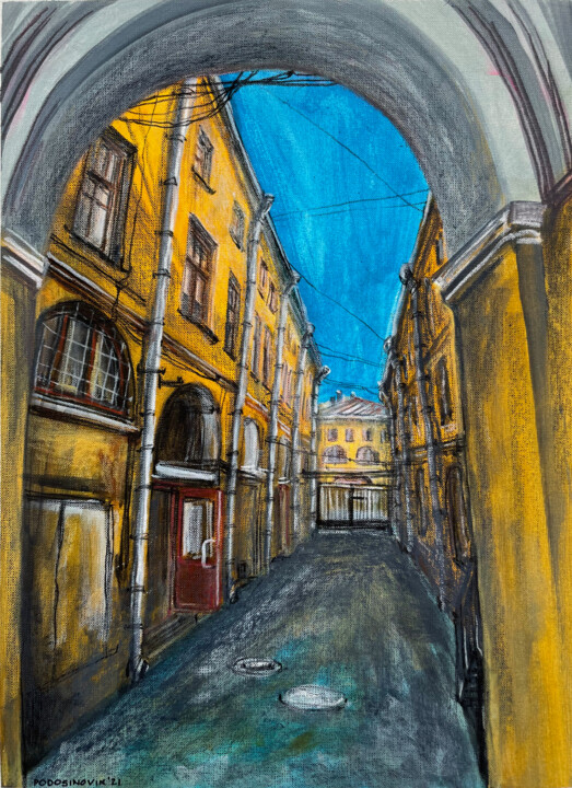 Картина под названием "50 meters from Nevs…" - Aleksandra Podosinovik, Подлинное произведение искусства, Акрил