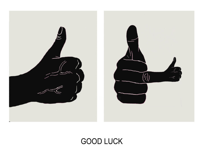 「Good Luck」というタイトルの絵画 Sasho Violetovによって, オリジナルのアートワーク, オイル