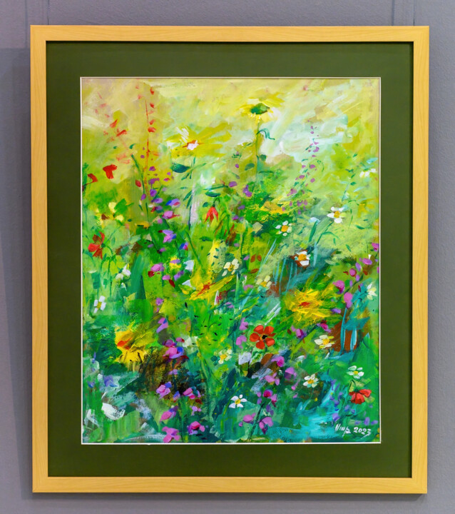 Painting titled "Field flowers" by Satenik Hovhannisyan, Original Artwork, Acrylic