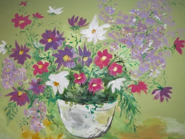 Картина под названием "Flowers" - Satenik Hovhannisyan, Подлинное произведение искусства
