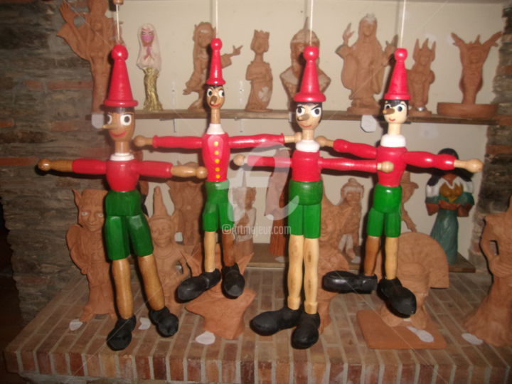 Sculpture titled "LOT PINOCCHIO" by Satrianocreations, Original Artwork, Wood