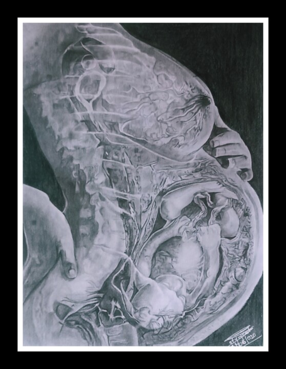 Рисунок под названием "Conceptual realisti…" - Satyajeet Kumar, Подлинное произведение искусства, Карандаш