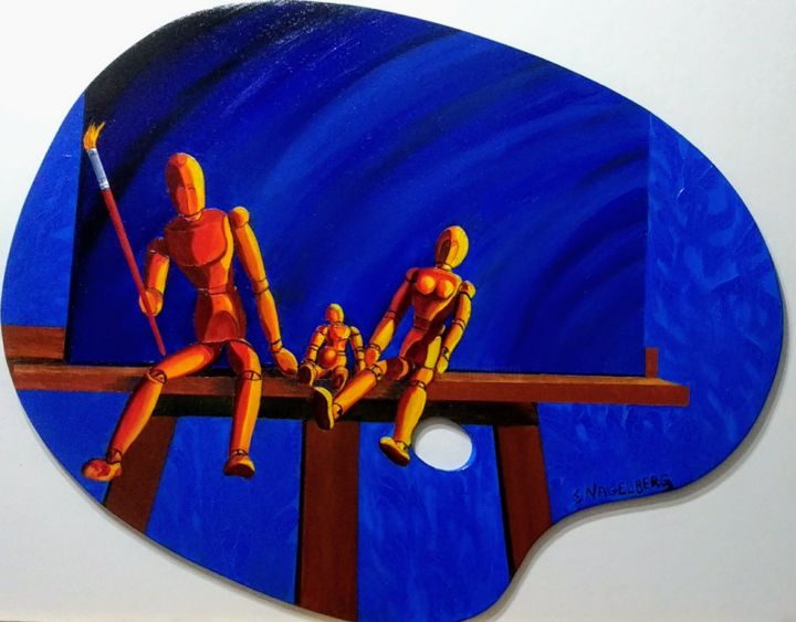 Painting titled "Saúl, estamos esper…" by Saúl Nagelberg, Original Artwork, Oil