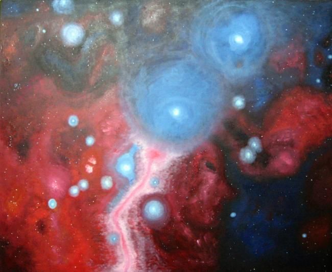 Pintura titulada "Espacio exterior" por Saúl Nagelberg, Obra de arte original