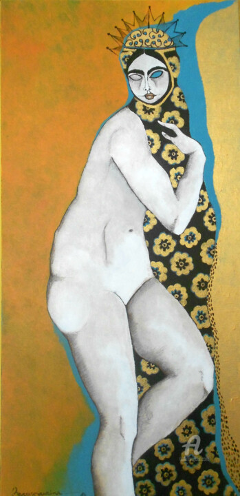 Painting titled "Perséfone" by Saurina Barrero, Original Artwork, Acrylic