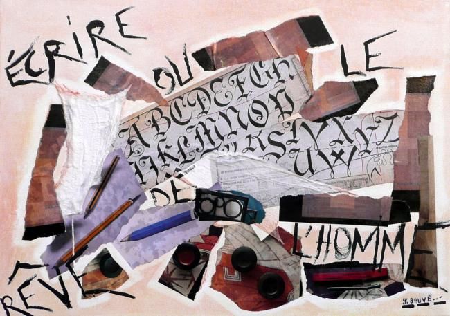 Peinture intitulée "Ecrire...." par Sylvie Sauvé, Œuvre d'art originale