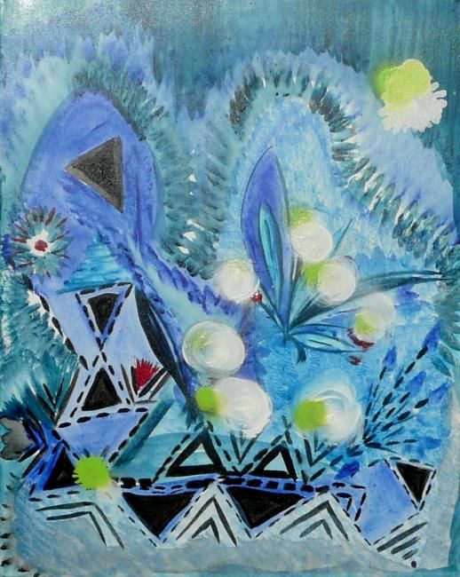 Peinture intitulée "Azur..." par Sylvie Sauvé, Œuvre d'art originale