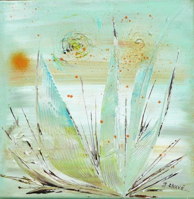 Peinture intitulée "De terre et d'eau .…" par Sylvie Sauvé, Œuvre d'art originale