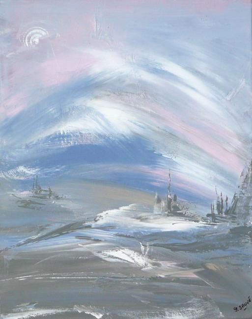 Painting titled "Au coeur de l'hiver…" by Sylvie Sauvé, Original Artwork