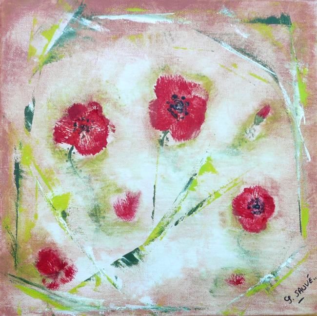 Painting titled "Noce de coquelicots…" by Sylvie Sauvé, Original Artwork