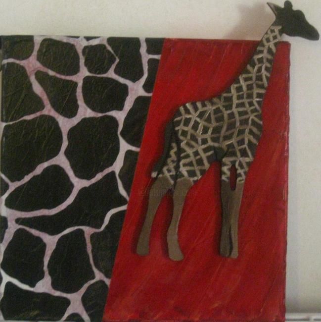 Painting titled "les animaux d'Afriq…" by Sandrine Ribeiro, Original Artwork