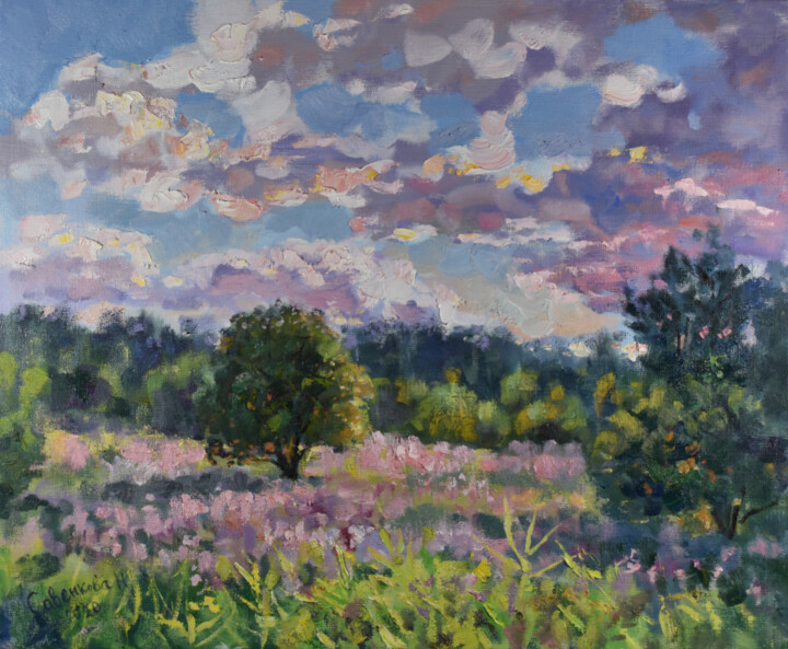 Pintura intitulada "Summer Landscape Na…" por Natalya Savenkova, Obras de arte originais, Óleo