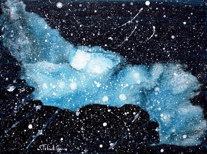 Peinture intitulée "Galaxy" par Saverio Filioli Uranio, Œuvre d'art originale, Acrylique