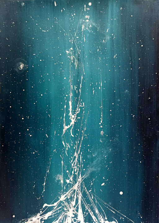 Peinture intitulée "Blue blessing" par Saverio Filioli Uranio, Œuvre d'art originale, Acrylique