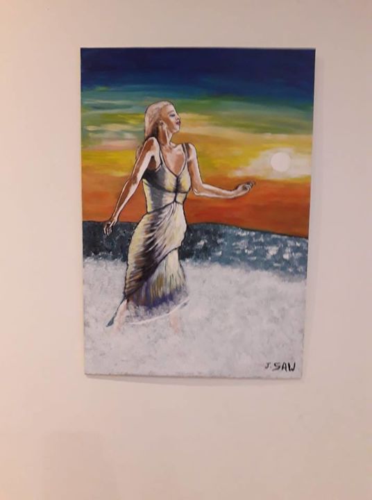 Painting titled "DANCE MODERNE 2" by Jocelyne Planeix, Original Artwork, Acrylic