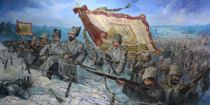 Pintura intitulada "Сибирские стрелки" por Uladzimir Saiko, Obras de arte originais, Óleo