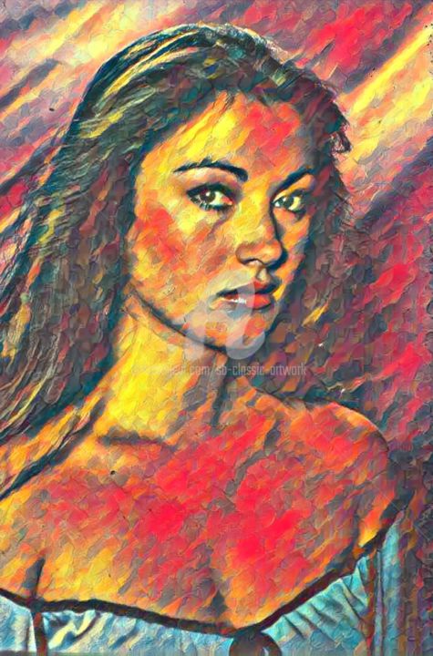 Digital Arts titled "Jane Seymour" by Saeed Bagsair, Original Artwork, Digital Painting