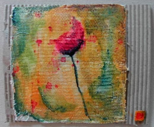 Painting titled "COQUELICOT" by Stef B, Original Artwork