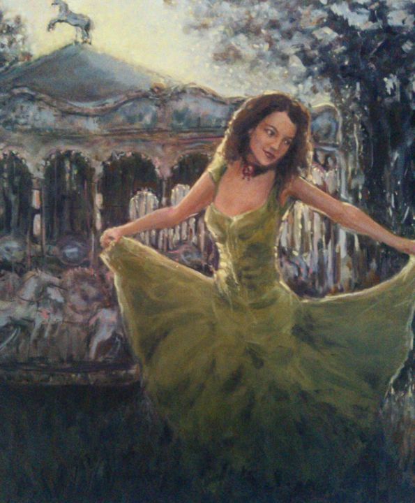 Painting titled "carusel" by Sebastian Beianu, Original Artwork, Oil
