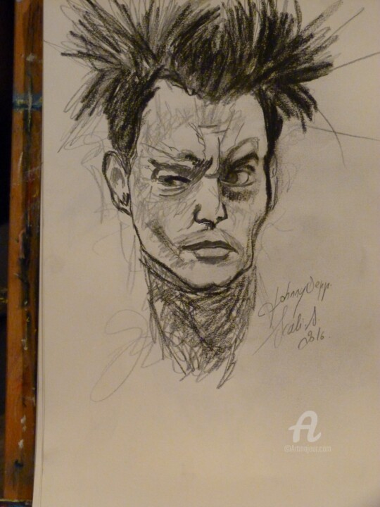 Drawing titled "Mr Johnny Depp" by Scali'Arts, Original Artwork, Pastel