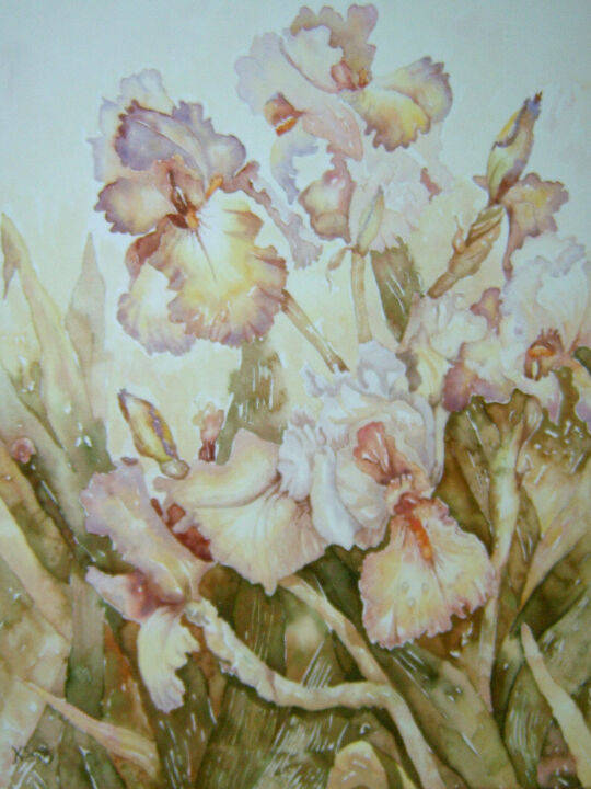 Malerei mit dem Titel "Iris 3" von Scally Art, Original-Kunstwerk, Öl