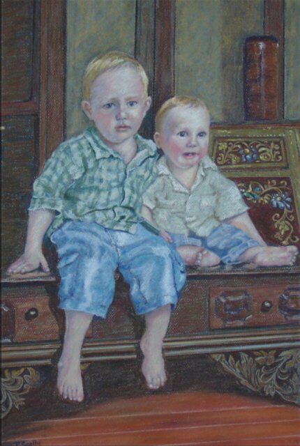 Painting titled "James and Robert" by Scally Art, Original Artwork, Oil