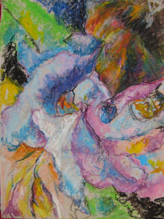 Painting titled "Iris II" by Sieu-Dinh Ly, Original Artwork, Pastel