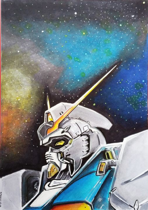 Pittura intitolato "Gundam" da Schascia, Opera d'arte originale