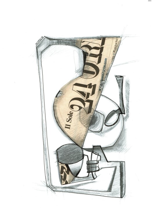 Disegno intitolato "Caffè senza zucchero" da Schascia, Opera d'arte originale, Matita