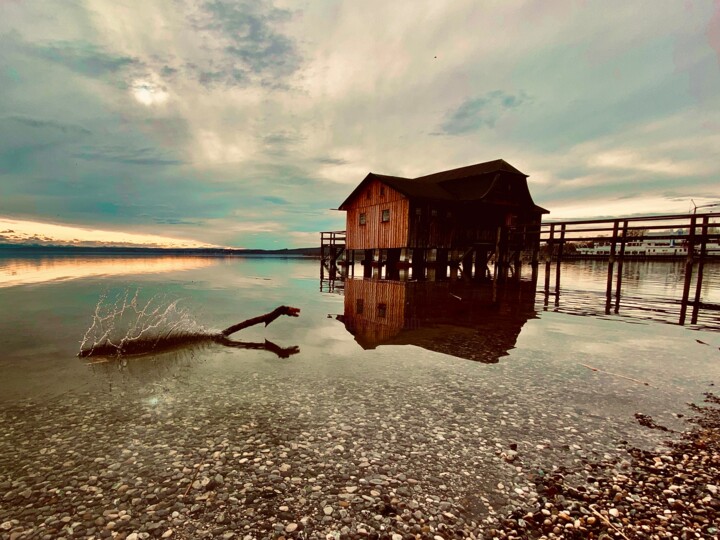 Fotografia zatytułowany „Ammersee bei Sonnen…” autorstwa Scheherazade, Oryginalna praca, Fotografia cyfrowa Zamontowany na D…