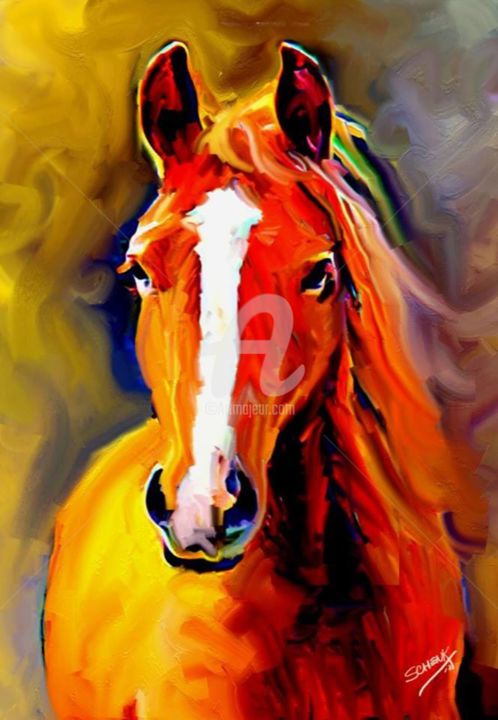 绘画 标题为“caballo18.jpg” 由G. Schenk, 原创艺术品