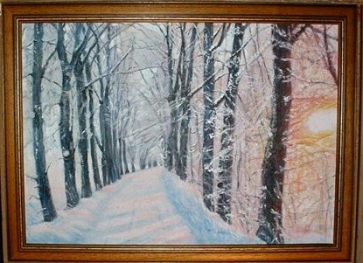 Pittura intitolato "Paysage de neige" da Francis Privet, Opera d'arte originale