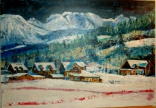 「Paysage de neige」というタイトルの絵画 Francis Privetによって, オリジナルのアートワーク