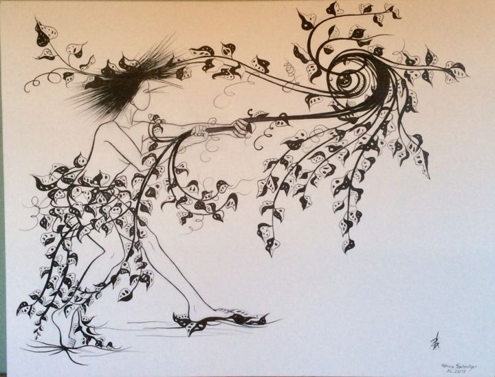 Drawing titled "Mystere.jpeg" by Patricia Schmitzer, Original Artwork, Ink