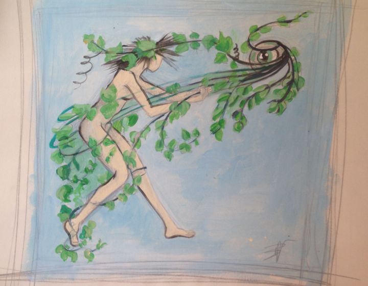 Peinture intitulée "Ecologie.jpeg" par Patricia Schmitzer, Œuvre d'art originale, Aquarelle