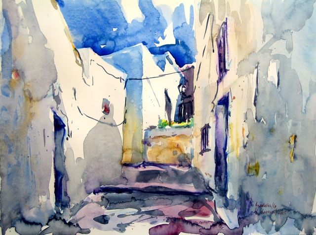 Painting titled "in andalusischer St…" by Wolfgang Schneeweiss, Original Artwork