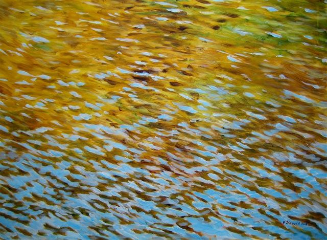 Malerei mit dem Titel "Beebe Pond - Vermont" von Wolfgang Schneeweiss, Original-Kunstwerk