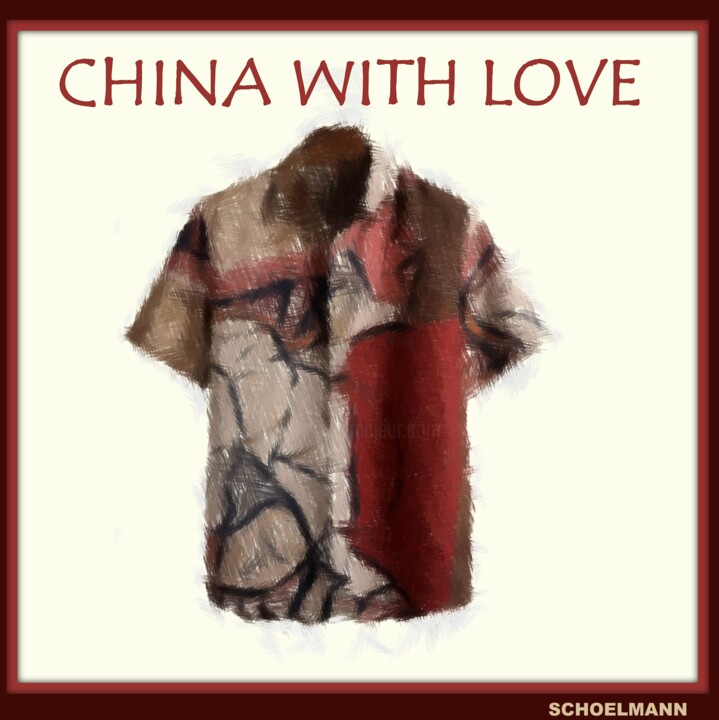 Drawing titled "CHINESE WITH LOVE" by Schoelmann, Original Artwork, Digital Painting